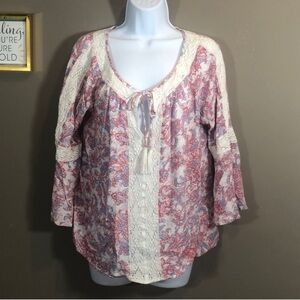 Jessica Simpson Alaya Paisley Print Crocheted XL